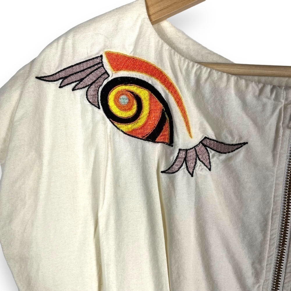 French Connection Cream Mini Dress with Vibrant Embroidery - Picture 9 of 12